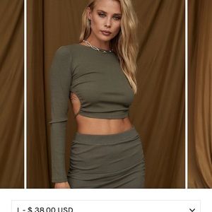 Kelli Olive Crop Top from 12th tribe